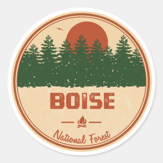 Boise National Forest Ronde Sticker (Voorkant)