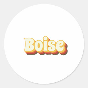 Boise Retro  tekst Ronde Sticker