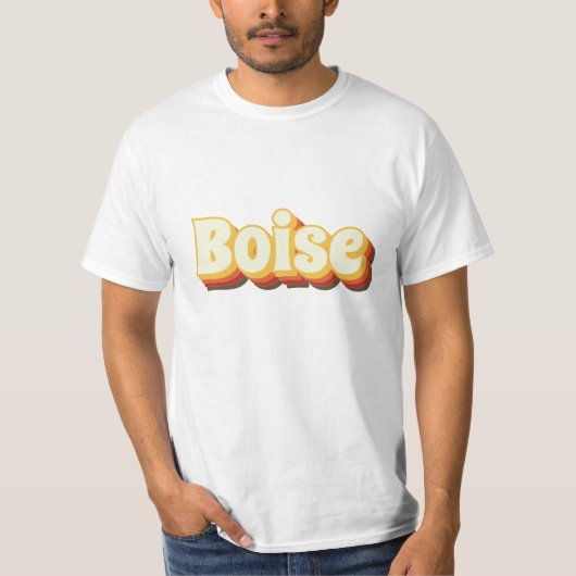 Boise Retro  tekst T-shirt (Voorkant)