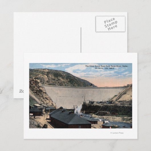 Boise River en Great Arrow Rock Dam Briefkaart (Voorkant / Achterkant)