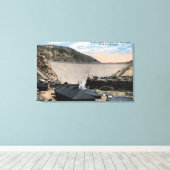 Boise River en Great Arrow Rock Dam Canvas Afdruk (Insitu (Houten vloer))