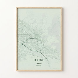 Boise Sage Kaart Print Poster Muurkunst Cadeau