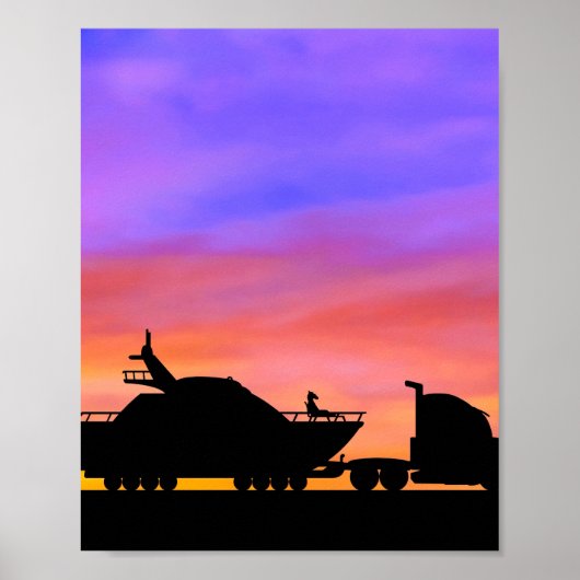 Bojack horseman truck speedboot avond hemd poster (Voorkant)
