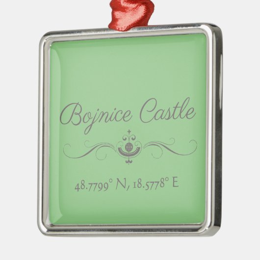 Bojnice Castle Latitude and Longitude Metalen Ornament (Links)