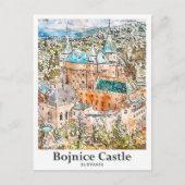 Bojnice Castle Slovenië Reizen Waterverf Sketch Briefkaart (Voorkant)
