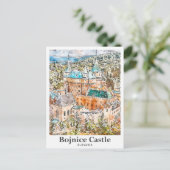 Bojnice Castle Slovenië Reizen Waterverf Sketch Briefkaart (Staand voorkant)