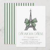 Bojour Bebe Elegant Parijse 1e verjaardag Kaart (Voorkant / Achterkant)