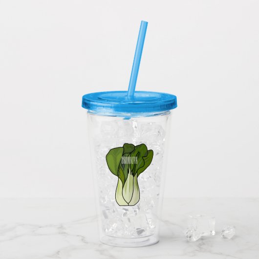Bok choy cartoon illustratie acryl drinkbeker (Achterkant ijs)