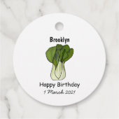 Bok choy cartoon illustratie bedankjes labels (Achterkant)