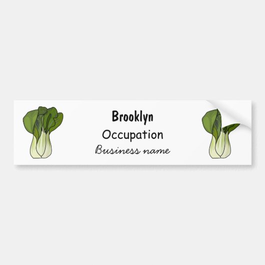 Bok choy cartoon illustratie bumpersticker (Voorkant)
