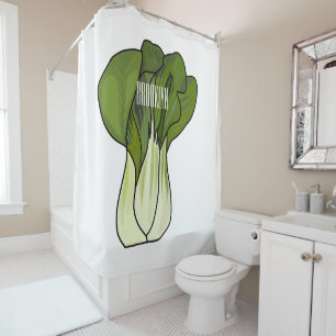 Bok choy cartoon illustratie douchegordijn