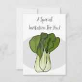 Bok choy cartoon illustratie kaart (Achterkant)