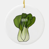Bok choy cartoon illustratie keramisch ornament (Achterkant)