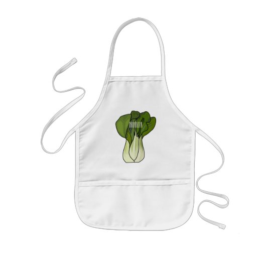 Bok choy cartoon illustratie kinder schort (Voorkant)