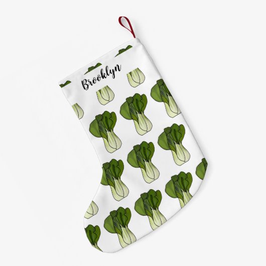 Bok choy cartoon illustratie kleine kerstsok (Achterkant (Hangend))