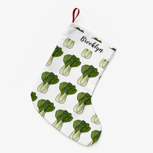 Bok choy cartoon illustratie kleine kerstsok (Voorkant (Hangend))