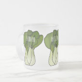 Bok choy cartoon illustratie matglas koffiemok (Voorkant links)