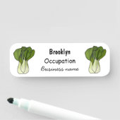 Bok choy cartoon illustratie naamplaatje (In situ)