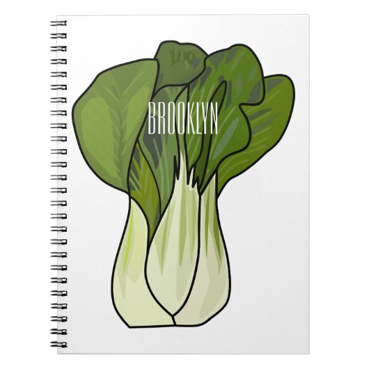 Bok choy cartoon illustratie notitieboek (Voorkant)