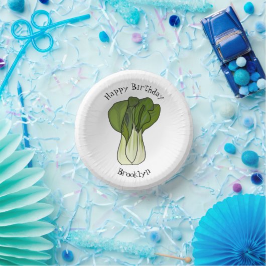 Bok choy cartoon illustratie papieren kommen (Feest)