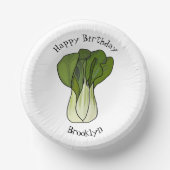 Bok choy cartoon illustratie papieren kommen (Voorkant)