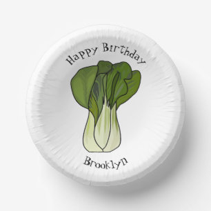 Bok choy cartoon illustratie papieren kommen