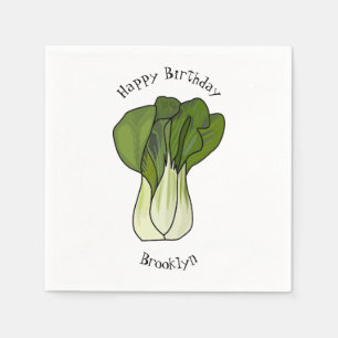 Bok choy cartoon illustratie servet