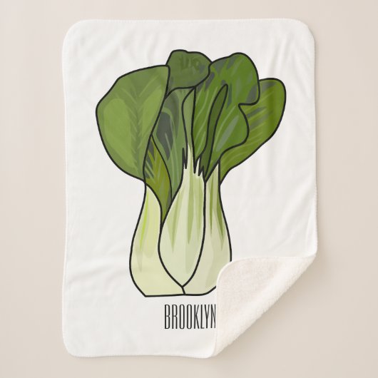 Bok choy cartoon illustratie sherpa deken (Voorkant)