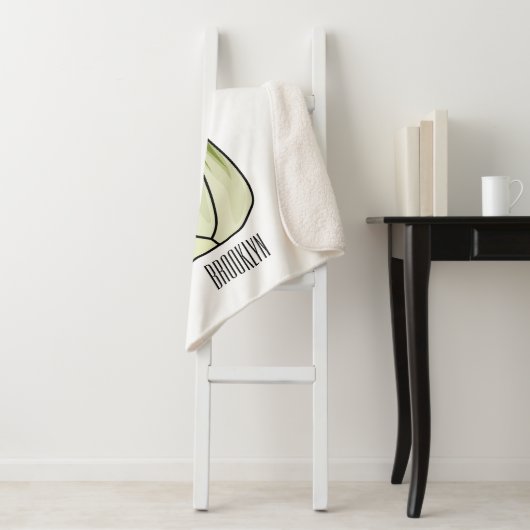 Bok choy cartoon illustratie sherpa deken (In situ)