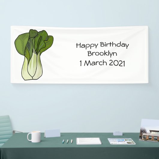 Bok choy cartoon illustratie spandoek (Beurs)