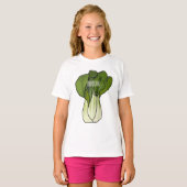Bok choy cartoon illustratie t-shirt (Voorkant volledig)