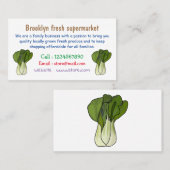 Bok choy cartoon illustratie visitekaartje (Voorkant / Achterkant)