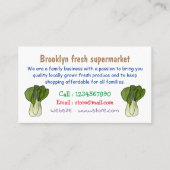 Bok choy cartoon illustratie visitekaartje (Voorkant)