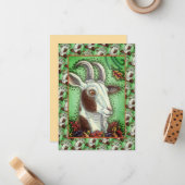 BOK EN HERFSTBLADEREN, THANKSGIVING BOERDERIJ NOTITIEKAARTJE (Voorkant / Achterkant in situ)