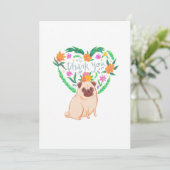 bok met bloemen in hart bedankkaart (Staand voorkant)