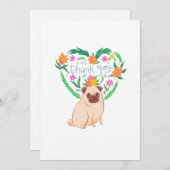 bok met bloemen in hart bedankkaart (Voorkant / Achterkant)