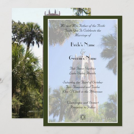 Bok Tower Wedding, gepersonaliseerd Kaart (Voorkant / Achterkant)