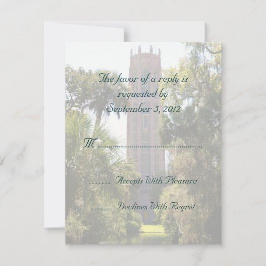 Bok Tower Wedding RSVP Persoonlijk Kaartje (Voorkant)