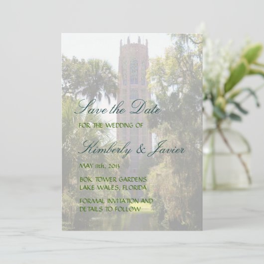 Bok Tower Wedding Save The Date (Staand voorkant)