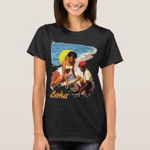 Boka Bay Fruit Beach Retro Reis T-shirt