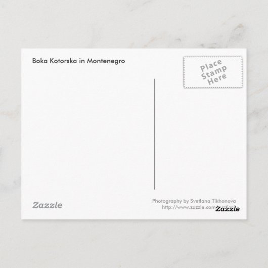 Boka Kotorska in Montenegro Briefkaart (Achterkant)