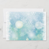 Bokah Snowflakes Winter Weddenschap Kaart (Achterkant)