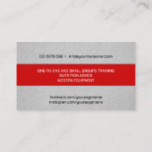 Bokbussen, grijze en rode handschoenen visitekaartje (Achterkant)