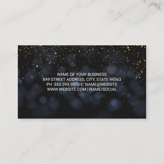 Boke Dark Blue | Goud Gespikkeld Visitekaartje (Achterkant)