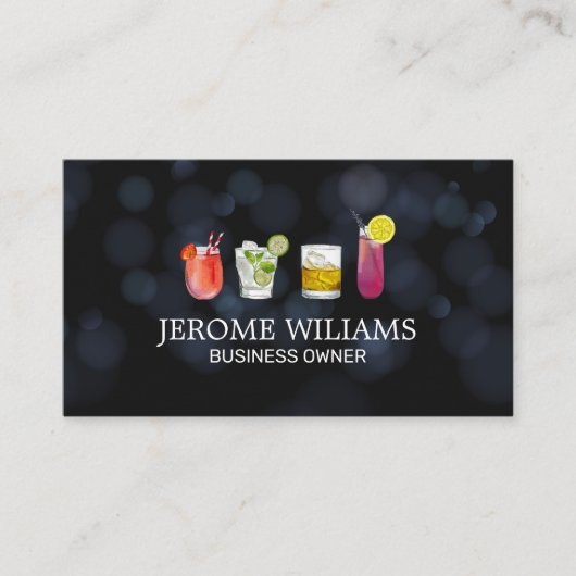 Boke Lights | Gemengde Cocktail Dranken Visitekaartje (Voorkant)