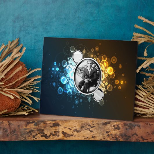 Bokeh 3 ingelijste Abstracte kunstplaquette Fotoplaat (Zijkant)