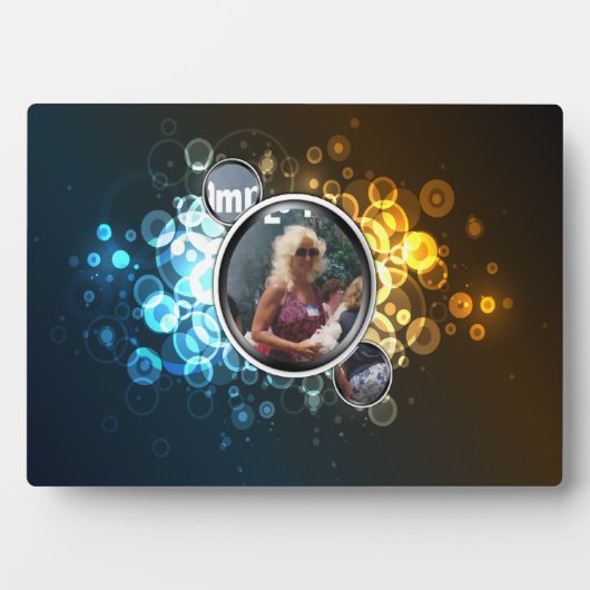 Bokeh 3 ingelijste Abstracte kunstplaquette Fotoplaat (voorkant)