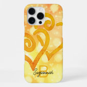 Bokeh achtergrond Gold Linked Heart Monogram iPhone Hoesje (Achterkant)