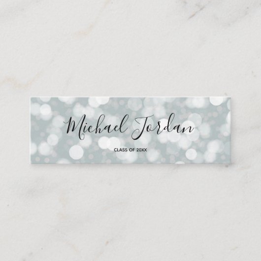 Bokeh Afstuderen Name Card Mini Visitekaartje (Voorkant)