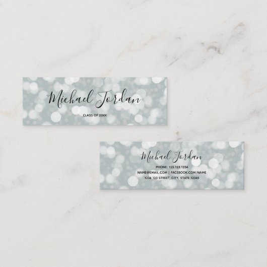 Bokeh Afstuderen Name Card Mini Visitekaartje (Voorkant / Achterkant)